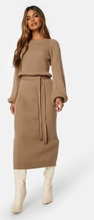 BUBBLEROOM Amira Knitted Dress Light brown 2XL