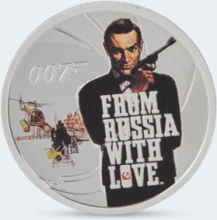 Sammlermünzen Reppa Silberfarbmünze James Bond - Russia Love 2021