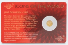 Sammlermünzen Reppa Goldmünze Lunar Hase 2023