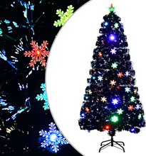 vidaXL Albero Natale con Fiocchi di Neve a LED Nero 150cm Fibra Ottica