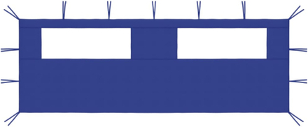 vidaXL Sidovägg med fönster till partytält 6x2 m blå