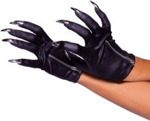 Leg Avenue Zip-Up Claw Gloves Black O/S Hanskat