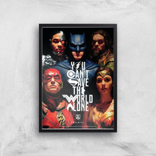 DC Justice League Giclée Kunstdruck - A4 - Wooden Frame