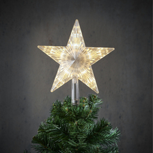 Kerstboom ster piek/topper met LED verlichting H25 x D17 cm