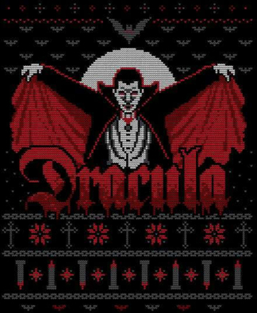 Universal Monsters Dracula Damen Weihnachtspullover – Schwarz - 4XL