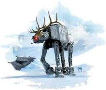 Star Wars AT-AT Christmas Reindeer White Christmas Jumper - S