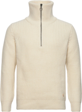 Zip-Up Sweater Héritage Tops Knitwear Half Zip Jumpers Cream Armor Lux