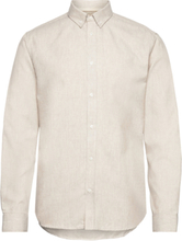 Akkonrad Melange Shirt Tops Shirts Casual Cream Anerkjendt