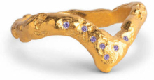 Lavendel CZ Emalje Wishbone Ring Ring