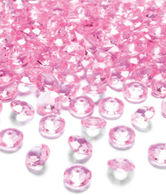 100 stk Små Lys Rosa Akryldiamanter Konfetti/Bordpynt