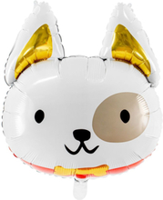 Hvit Hund - Folieballong 45x50 cm
