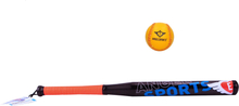 Honkbalknuppel kunststof zwart/rood 70 cm + honkbal/softbal oranje / geel 10 cm