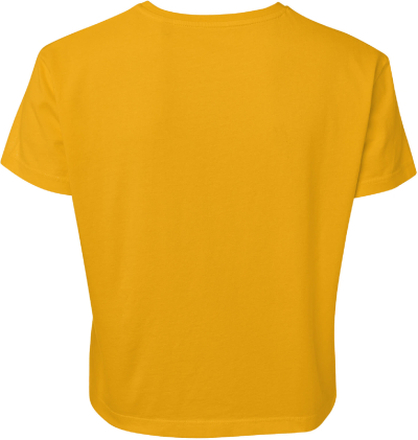 Justice League Flash Logo Women's Cropped T-Shirt - Mustard - M - Mustard