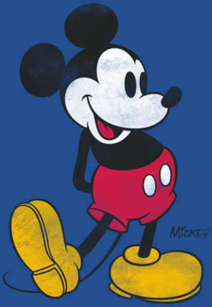 Mickey Mouse Classic Kick Men's T-Shirt - Blue - S - Blue