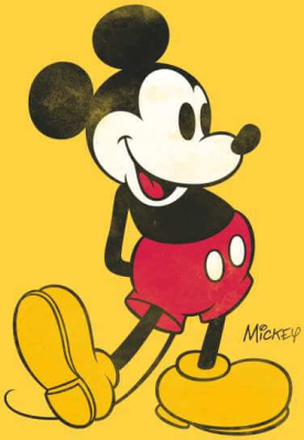 Mickey Mouse Classic Kick Men's T-Shirt - Yellow - XL