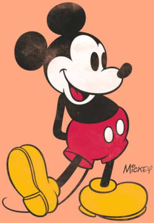 Mickey Mouse Classic Kick Men's T-Shirt - Coral - XXL