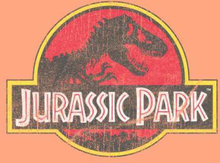 Jurassic Park Logo Vintage Men's T-Shirt - Coral - XS - Coral