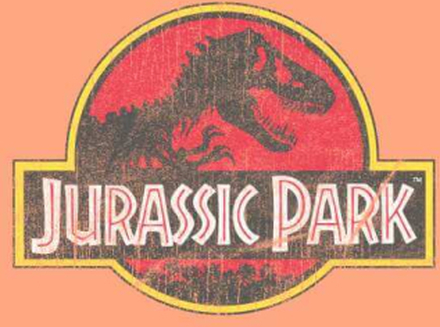 Jurassic Park Logo Vintage Men's T-Shirt - Coral - S - Coral