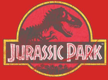 Jurassic Park Logo Vintage Men's T-Shirt - Red - XS - Red