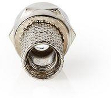 Nedis F-kontakt | Rak | Hane | Nickelplaterad | 75 Ohm | Twist-On | Kabel input diameter: 5.0 mm | Zinc Alloy | Silver | 25 st. | Plastpåse