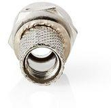 Nedis F-kontakt | Rak | Hane | Nickelplaterad | 75 Ohm | Twist-On | Kabel input diameter: 7.4 mm | Zinc Alloy | Silver | 25 st. | Plastpåse