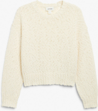 Structured knit sweater - White