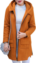 Casual Solid Zipper Hooded Thicken Coat