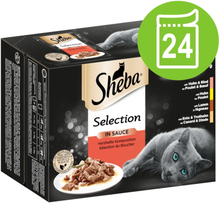Megapack Sheba Varietäten Frischebeutel 24 x 85 g - Delikatesse in Sauce mit Geflügel Variation