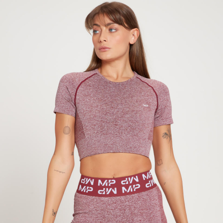 MP Curve Crop kortærmet T-shirt til kvinder - Black Cherry - XL