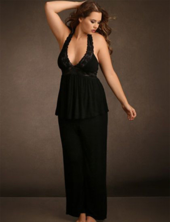 Super Soft And Comfy Halter Top & Pants With Lace Trim 6XL