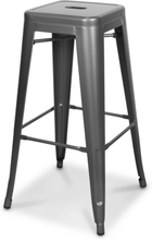 2 st Industry stapelbar barstol i borstad metall