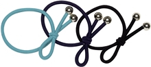 Blue Hair Ties With Small Bow 3 stk