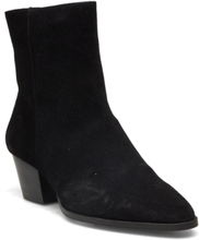 Bootie - Block Heel - With Zippe Shoes Boots Ankle Boots Ankle Boots With Heel Black ANGULUS