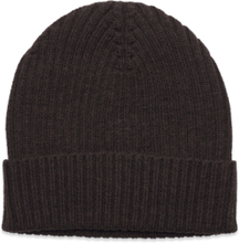 Rib Beanie Accessories Headwear Hats Winter Hats Brun FUB*Betinget Tilbud
