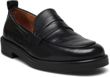 Shelly Nappa Loafers Flade Sko Black Pavement