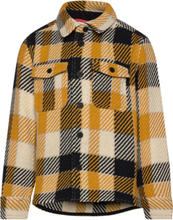 Checkered Loose Fit Shirt - Gots/Ve Tops Overshirts Yellow Knowledge Cotton Apparel