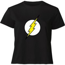 Justice League Flash Logo Women's Cropped T-Shirt - Black - M - Black