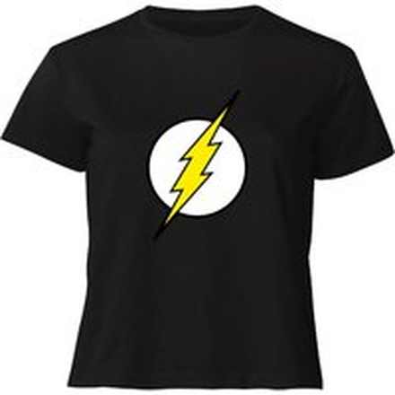 Justice League Flash Logo Women's Cropped T-Shirt - Black - L - Black