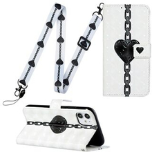 Pattern Printing Leather Case with Adjustable Lanyard for iPhone 11 Stand Cover