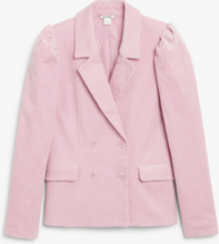 Double-breasted corduroy blazer - Pink