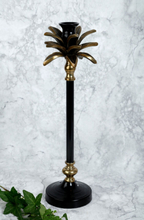 Ljusstake palm H50cm - Guld/Svart