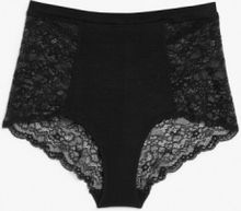 High waist lace briefs - Black