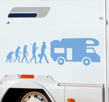 Evolutie caravan voertuig sticker