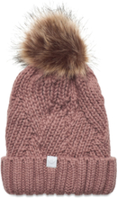 Hat W. Detachable Fake Fur Accessories Headwear Hats Winter Hats Pink Color Kids