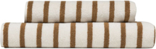 Everyday Stripe Cotton Towel Home Textiles Bathroom Textiles Towels & Bath Towels Hand Towels Beige Høie Of Scandinavia