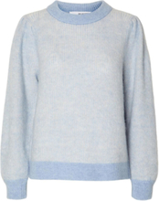 Slflilo Ls Knit O-Neck Tops Knitwear Jumpers Blue Selected Femme