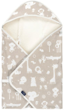 Alvi ® Travel Blanket 80 x 80 cm Zoo Animals taupe