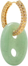 Grønn/gull Crystal Haze Infinity Hoops Green Quartz Jewelry