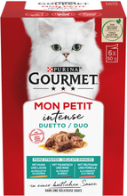 Mixpaket Gourmet Mon Petit 12 x 50 g - Duetti: Lachs/Huhn, Thunfisch/Rind, Forelle/Truthahn