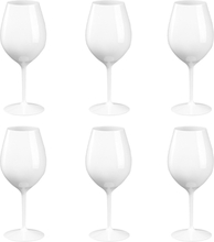 6x Witte of rode wijn wijnglazen 51 cl/510 ml van onbreekbaar wit kunststof